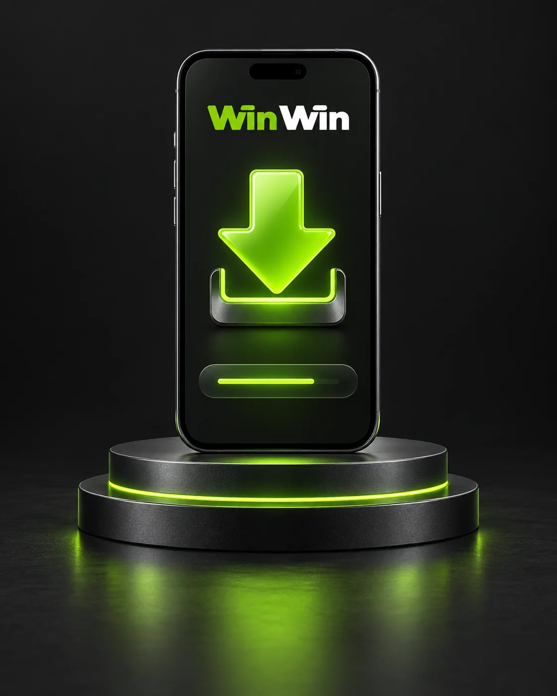 Phone with WinWin branding and an access arrow